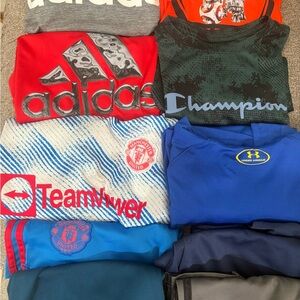 Adidas, underarmour and Champion  Tees and shorts bundle.